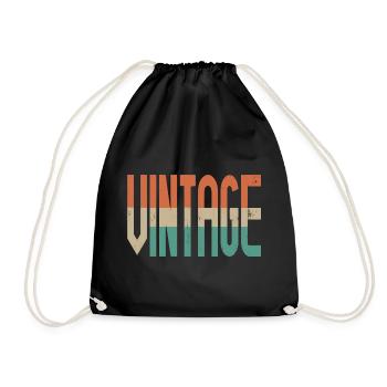 Design de motif rétro de style vintage - Sac de sport léger - noir - Devant