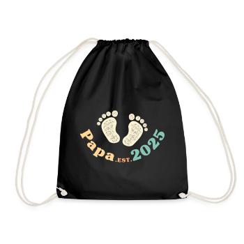 Papa Est 2025 Rétro Je vais être papa - Sac de sport léger - noir - Devant