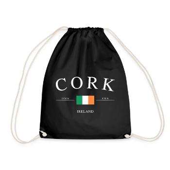 Cork Ireland – Holiday Souvenir &amp; Gift - Drawstring Bag - black - Front