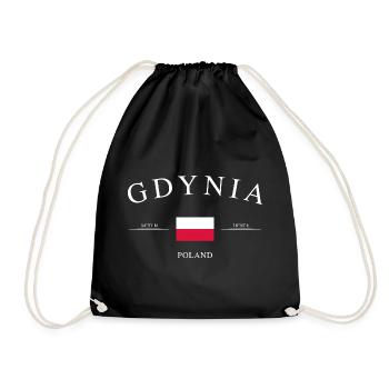 Gdynia Poland – Holiday Souvenir & Gift - Drawstring Bag - black - Front