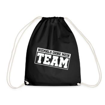 niemals_ohne_mein_team_- - Drawstring Bag - black - Front