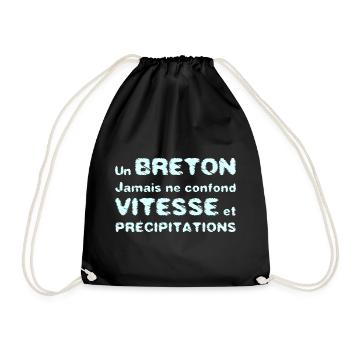 A BRETON DOES NOT CONFUSE SPEED WITH PRECIPITATION - Drawstring Bag - black - Front