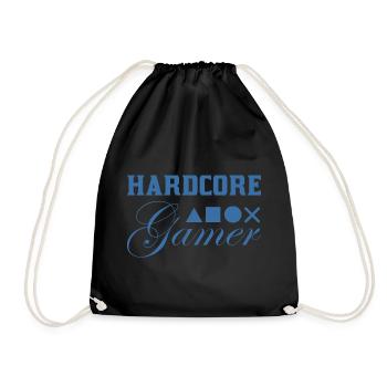 Hardcore Gamer Geometry Blue - Drawstring Bag - black - Front