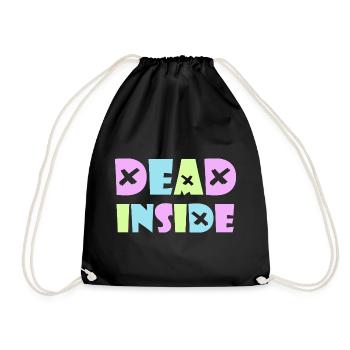 Dead Inside Kawaii Emo Punk Rock Anime Gothic Goth - Drawstring Bag - black - Front