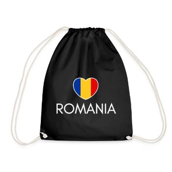I love Romania, Romanian pride - Drawstring Bag - black - Front