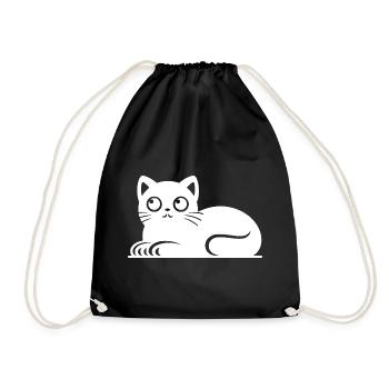 Dessin mignon de style tatouage de chat chat - Sac de sport léger - noir - Devant