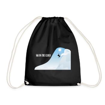 Skiing in the cloud - Drawstring Bag - black - Front