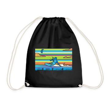 Le kitesurf - Sac de sport léger - noir - Devant