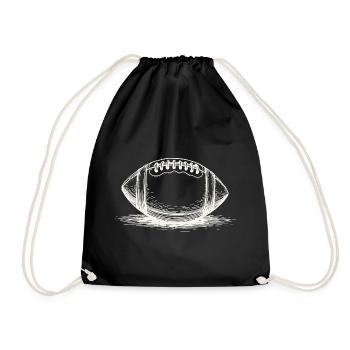 Vintage American Football Ball Sportsman - Drawstring Bag - black - Front