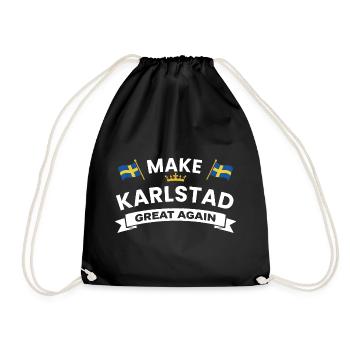 Karlstad Stor, encore une fois – drapeau et couronne - Sac de sport léger - noir - Devant