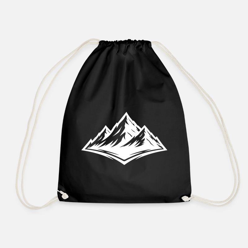 Berge Symbol Alpen - Turnbeutel - Schwarz