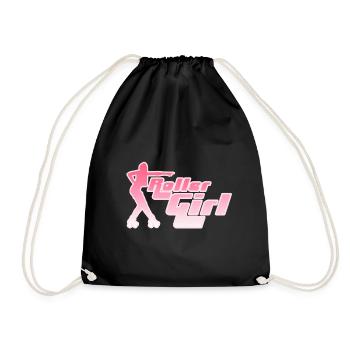 Neon Roller Girl Silhouette - Turnbeutel - Schwarz - Vorne