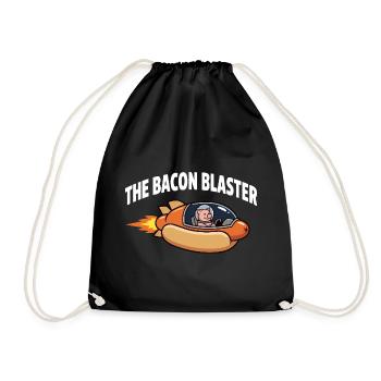 Bacon Blaster : design drôle de fusée Space Pig - Sac de sport léger - noir - Devant