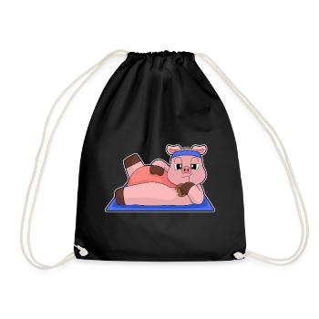 Gymnastique de fitness Yoga des cochons - Sac de sport léger - noir - Devant