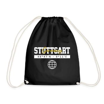 Leipzig Deutschland Koordinaten Reise Souvenir - Turnbeutel - Schwarz - Vorne