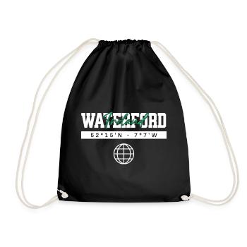 Waterford Irland Koordinaten Reise Souvenir - Turnbeutel - Schwarz - Vorne