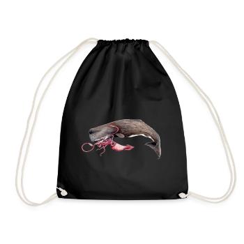 Avec cachalot calmars - cachalot - Cachalot - Sac de sport léger - noir - Devant