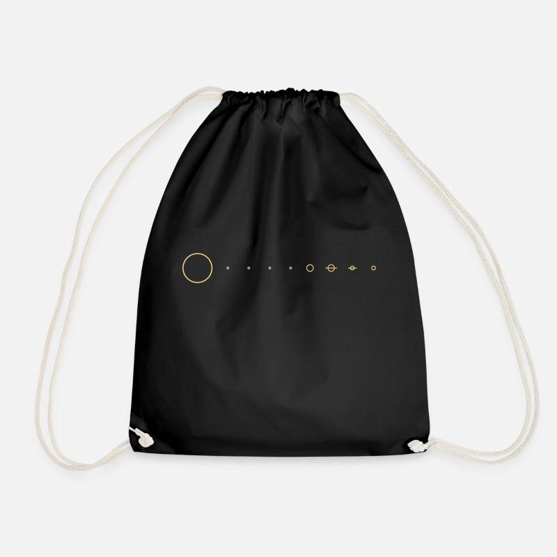 solar system - Drawstring Bag - black