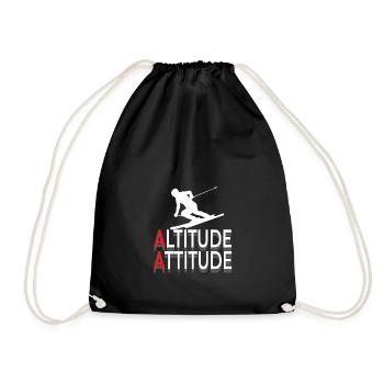 Skiing winter piste snowboard christmas alps - Drawstring Bag - black - Front