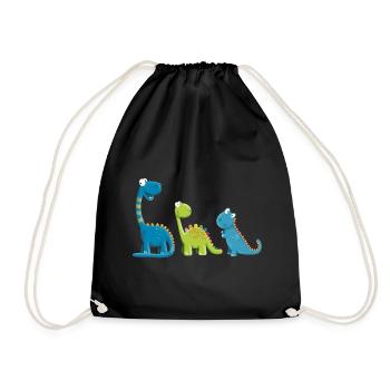 Lustige Dinosaurier Arten I Dino Kinder Geschenk - Turnbeutel - Schwarz - Vorne