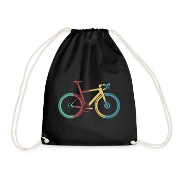 retro bike road bike love vintage tour stage - Drawstring Bag - black - Front