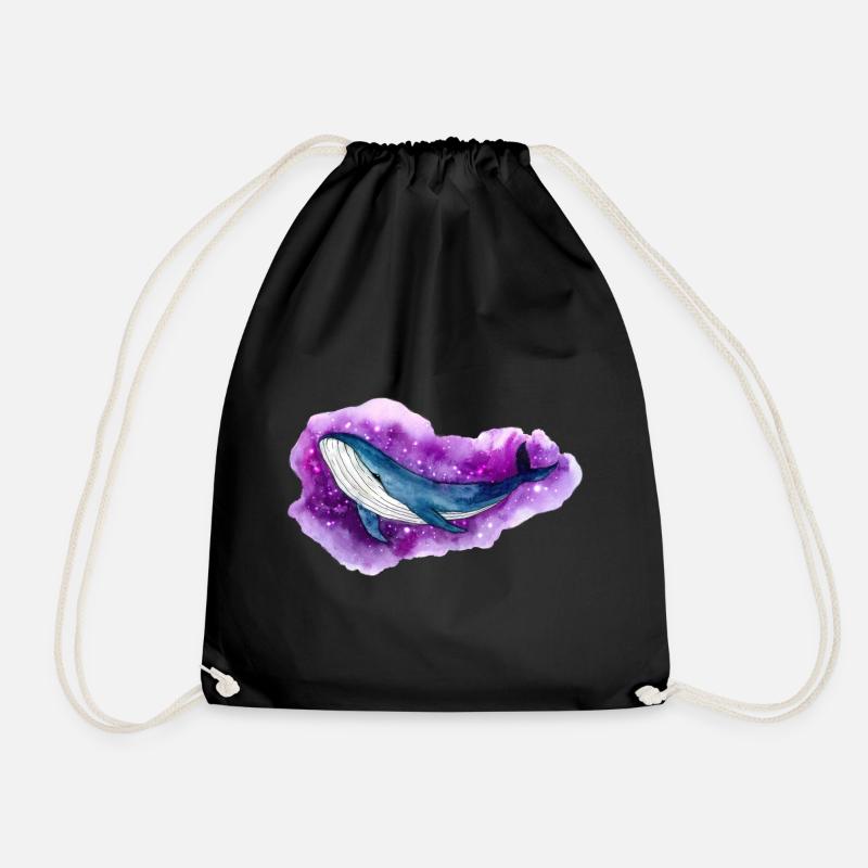 Blauwal Galaxy Space Whale Fantasy Shirt - Turnbeutel - Schwarz