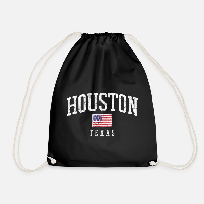 Houston Texas Vintage Flag - Turnbeutel - Schwarz