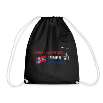 Einmal Norwegen immer Norwegen - Turnbeutel - Schwarz - Vorne
