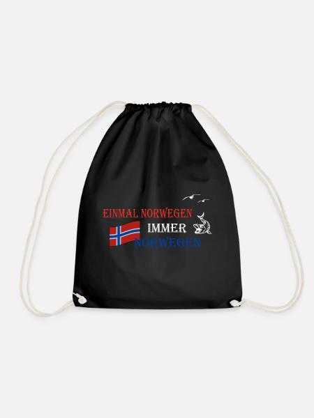 Einmal Norwegen immer Norwegen - Turnbeutel - Schwarz