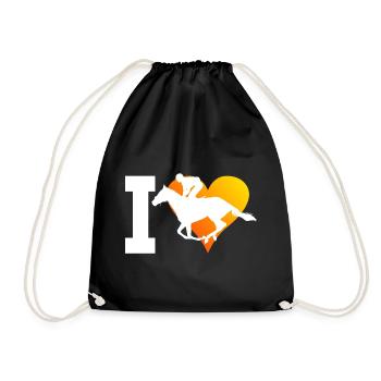 Equestrian Show Jumping Equestrian Horseback Riding Horse Riding - Drawstring Bag - black - Front