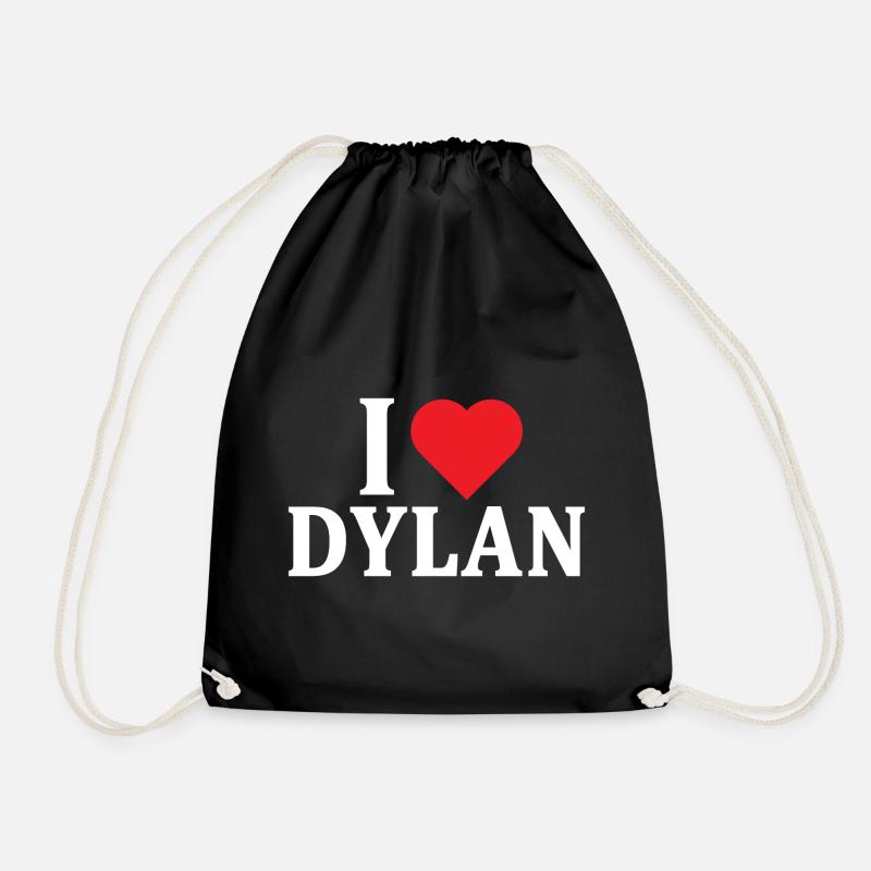 T-Shirt Ich liebe Dylan T-Shirt Geschenkidee - Turnbeutel - Schwarz