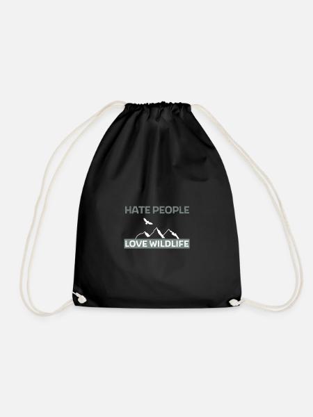 Hate people love wildlife - Turnbeutel - Schwarz