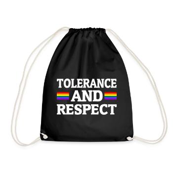 Tolerance And Respect Gay Rights LGBTQ Rainbow - Drawstring Bag - black - Front
