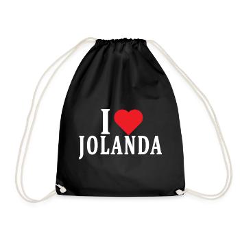 t-shirt I love Jolanda t-shirt gift idea - Drawstring Bag - black - Front