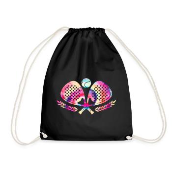 Padel Tennis Tie Dyed - Drawstring Bag - black - Front