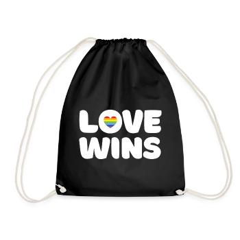 Pride Month LGBTQ - Love Wins - Drawstring Bag - black - Front
