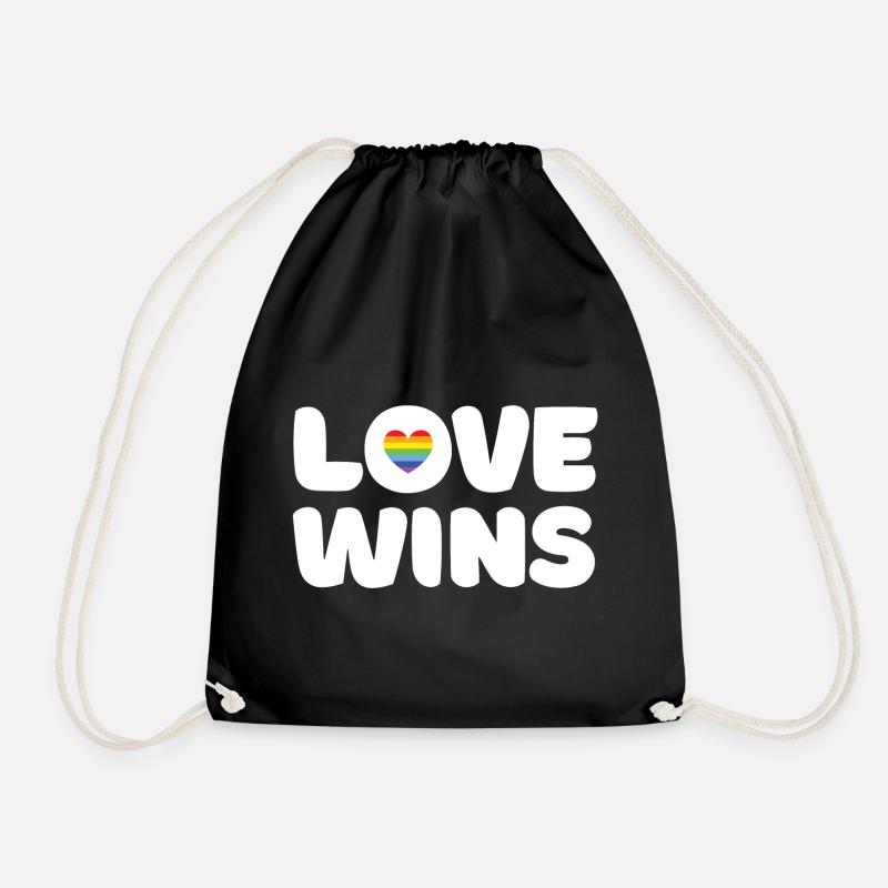Pride Month LGBTQ - Love Wins - Drawstring Bag - black