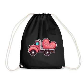 Camion avec coeur LOVE Saint-Valentin - Sac de sport léger - noir - Devant