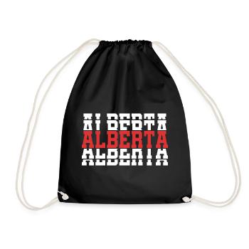 t-shirt alberta t-shirt gift idea stacked text - Drawstring Bag - black - Front