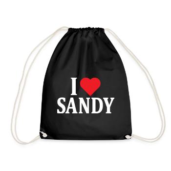 T-Shirt Ich liebe Sandy T-Shirt Geschenkidee - Turnbeutel - Schwarz - Vorne