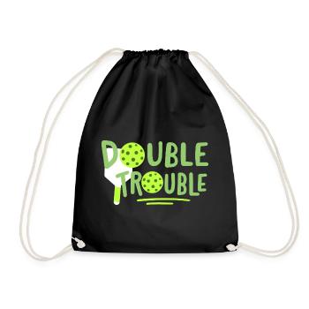 Pickleball-Spieler - Turnbeutel - Schwarz - Vorne