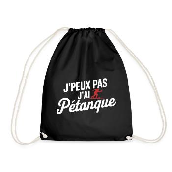 Ich kann nicht, ich habe Petanque - Turnbeutel - Schwarz - Vorne