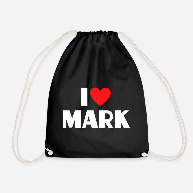I love Mark Rotes Herz Romantischer Name Fan - Turnbeutel - Schwarz