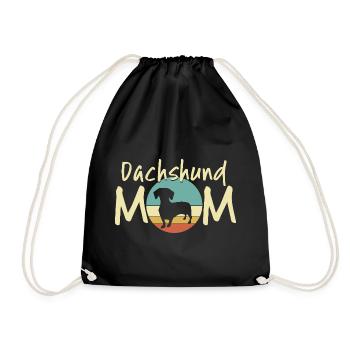 Dackel Mond Mutter Design - Turnbeutel - Schwarz - Vorne