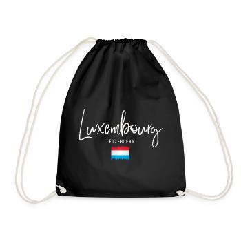 Made in Luxembourg, Luxembourg roots - Drawstring Bag - black - Front
