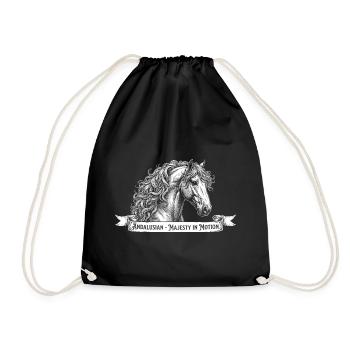 Andalusian Horse - Majesty in Motion Vintage - Drawstring Bag - black - Front