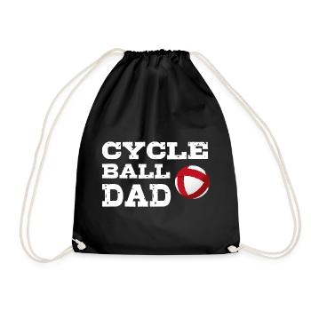 Radball, Dad, Radballer, Hallenradsport, Cycleball - Turnbeutel - Schwarz - Vorne