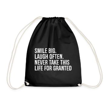 sourire grand rire souvent ne jamais prendre cette vie - Sac de sport léger - noir - Devant