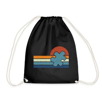 Vintage Autism Sunset - Turnbeutel - Schwarz - Vorne