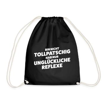 Unglueckliche Reflexe Spruch Shirt - Turnbeutel - Schwarz - Vorne